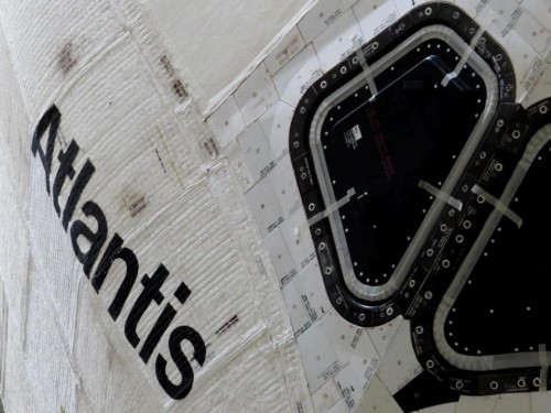 AmericaSpace photo of space shuttle Atlantis prior to its move to the Kennedy Space Center Visitor Complex Photo Credit Mark Usciak
