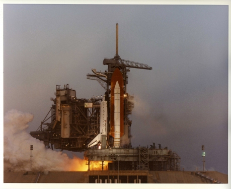 The closest the Shuttle ever came to a launch at the time of abort was T-1.9 seconds on 18 August 1994. So close was the Shuttle to launch, the on-board General Purpose Computers had already moded to their 102 ascent software configuration at the time of the abort. Photo Credit: NASA