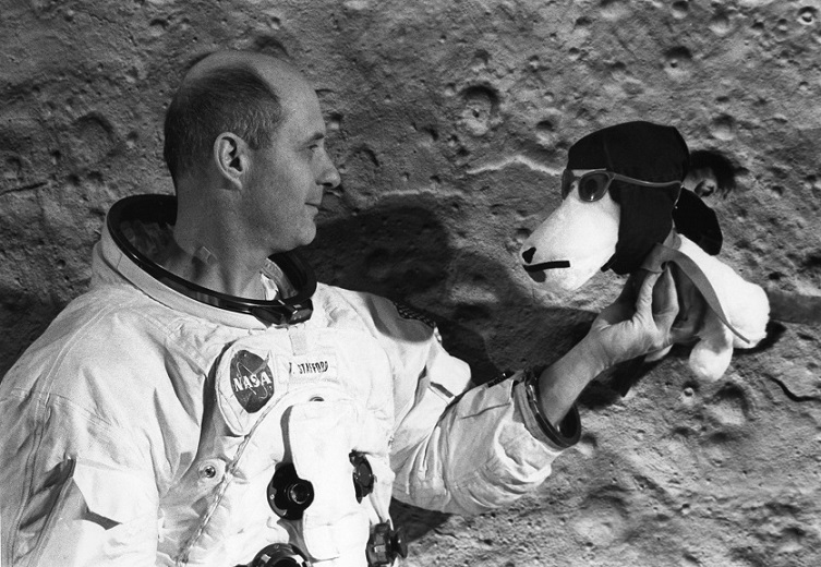Retro Space Images: Astronaut Tom Stafford and Snoopy - AmericaSpace