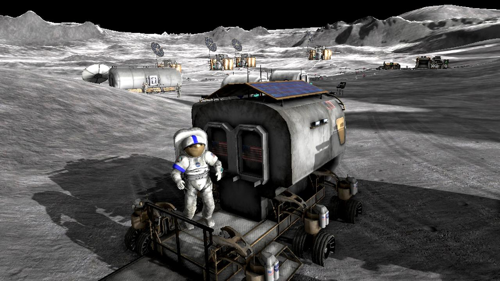 Lunar Rover With Outpost Concept 500
