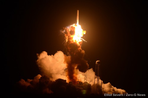 Antares exploding just seconds after liftoff with the Orb-3 mission for NASA. Photo Credit: Elliot Severn