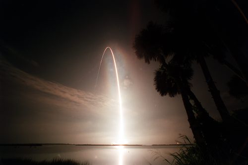 Atlantis rockets into the pre-dawn skies on 12 July 2001, bound for the International Space Station (ISS). Photo Credit: NASA