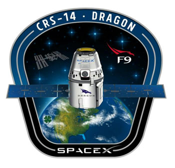CRS-14 SPACEX ORIGINAL FALCON-9 DRAGON F-9 ISS NASA RESUPPLY Mission PATCH 