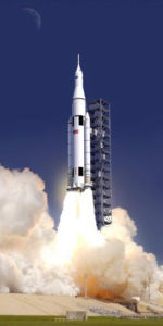 Artist's concept of NASA's next generation Space Launch System in action. Credit: NASA
