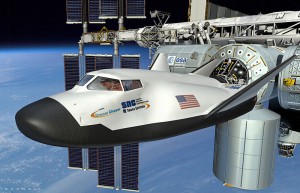 Artist's illustration of the Dream Chaser crew transportation vehicle docked to the ISS. Image Credit: Sierra Nevada Space Systems