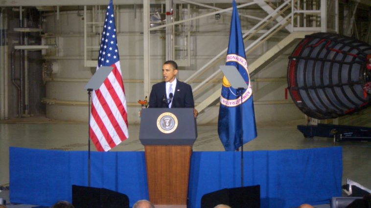 President Obama addressing NASA employees, journalists, and others involved in the spaceflight community at Kennedy Space Center. Despite campaign promises in support of America's space program, Obama and the White House have proposed a 20 percent cut to NASA's Planetary Science Program - a move that would surely put an end to the ExoMars mission being planned in joint partnership between NASA and the European Space Agency. Photo Credit: Jason Rhian