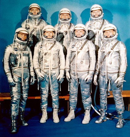 The Mercury seven astronauts. Top row, from left: Al Shepard, Virgil "Gus" Grissom and Gordon Cooper. Lower level from left: Wally Schirra, Deke Slayton, John Glenn and Scott Carpenter. Photo Credit: NASA
