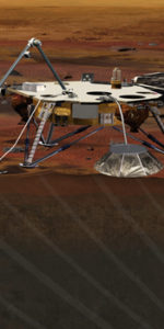 Artist rendition of the proposed InSight (Interior exploration using Seismic Investigations, Geodesy and Heat Transport) Lander. Image Credit: JPL / NASA