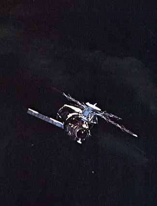 The first view of Skylab in orbit was disheartening for Pete Conrad, who had headed the astronaut office's Skylab Branch (and been nicknamed 'Sky King') since 1970. One solar array was gone, the other was jammed and the lost micrometeoroid shield placed any prospect of a successful repair in jeopardy. Photo Credit: NASA