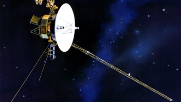 Artist's concept of Voyager 1 cruising the cosmos, farther from home than any man-made object has ever gone. Image Credit: NASA