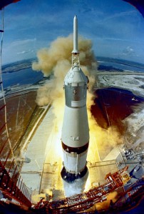 Seconds after "Launch Commit", the Saturn V begins to ponderously rise. For thousands of years, the dream of reaching the surface of the Moon had remained precisely that - a dream. In 1969, it became a reality. Photo Credit: NASA
