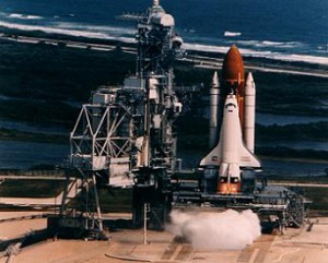Endeavour's engines roar to life for the last Flight Readiness Firing (FRF) of the shuttle era. Photo Credit: NASA