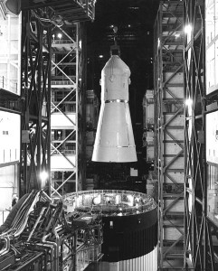 The command and service module assigned to the Skylab-Rescue (SL-R) mission, together with its spacecraft adaptor, is pictured inside the Vehicle Assembly Building in February 1974, following the safe return of the third and final station crew. Photo Credit: NASA