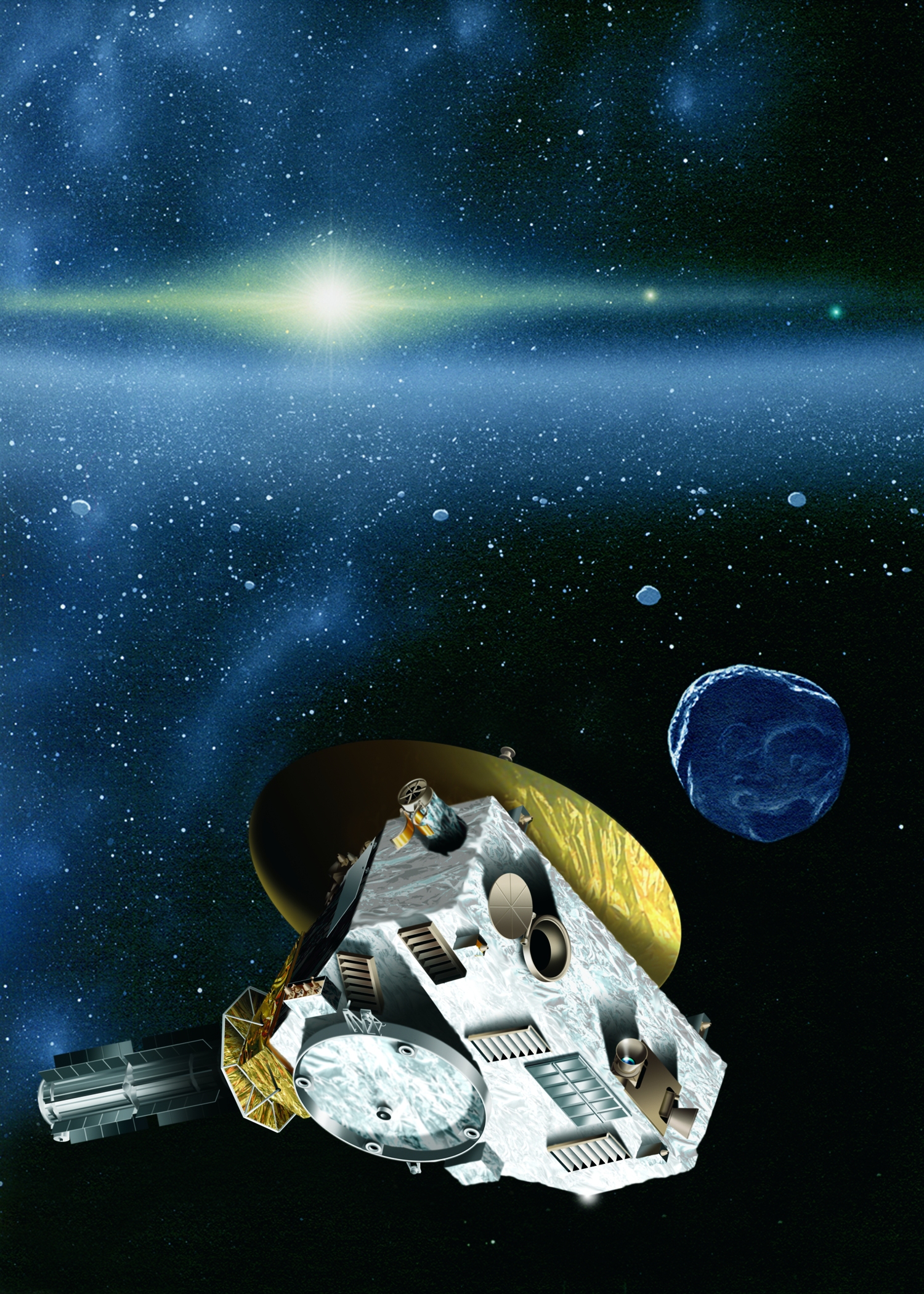 Artist's impression of New Horizons at a KBO