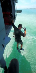Pararescuemen from the 920th Rescue Wing, based out of Patrick Air Force, perform a search-and-rescue demo at this weekend's Cocoa Beach Air Show. Known as PJ's, they were the primary rescue force serving as “guardians of the astronauts” for 50 years, providing contingency response for a variety of emergencies that could potentially come up during a shuttle launch or landing. Photo Credit: Alan Walters / www.AWaltersPhoto.com