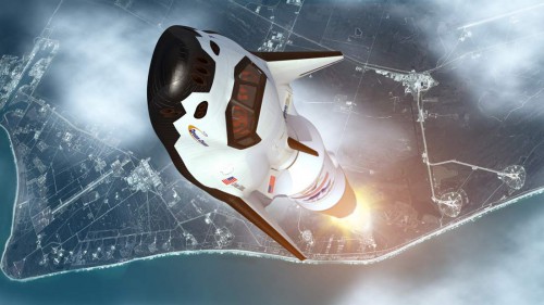 An artist's concept of Dream Chaser launching into orbit. Image Credit: Sierra Nevada