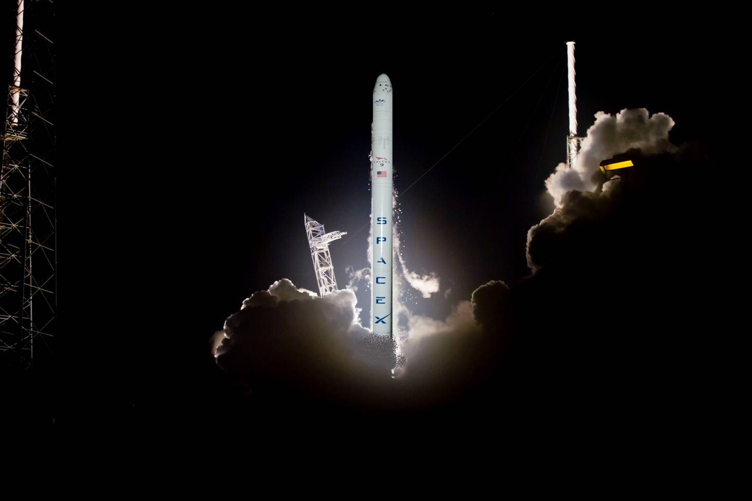 spacex falcon 9 and dragon flying model rocket kit