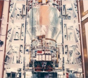 The Centaur-G Prime, originally destined to loft Ulysses out of Earth orbit in May 1986, is pictured during pre-flight processing. Photo Credit: NASA