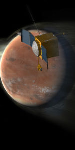 The Mars Atmosphere and Volatile EvolutioN (MAVEN) mission is part of NASA's Mars Scout program. Set to launch in 2013, the mission will explore the Red Planet’s upper atmosphere and interactions with the sun and solar wind, giving insight into the history of Mars' atmosphere and climate, liquid water, and planetary habitability. Image Credit: Corby Waste/NASA JPL