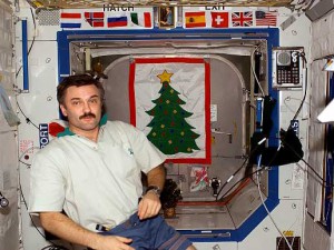 Cosmonaut Aleksandr Kaleri is one of only a handful of humans to have spent three Christmases in space. He is pictured aboard the International Space Station (ISS) during his Expedition 8 increment in 2003-2004. Photo Credit: NASA