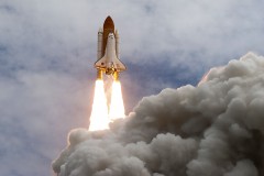 Atlantis roars aloft on 8 July 2011 to begin STS-135, her final flight and the Shuttle program's swansong. Photo Credit: NASA/Houston Chronicle