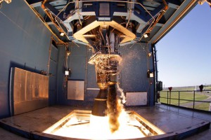 The Merlin-1D burns hot and hard at SpaceX's Rocket Development Facility in McGregor, Texas. An uprated version of the engine, known as the "Merlin 1D+", will fly on the Return to Flight (RTF) mission, perhaps as soon as mid-November. Photo Credit: SpaceX