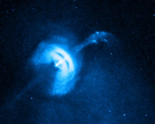 The Vela pulsar, a neutron star that was formed when a massive star collapsed.  Image Credit: (X-ray: NASA/CXC/Univ of Toronto/M.Durant et al; Optical: DSS/Davide De Martin) 