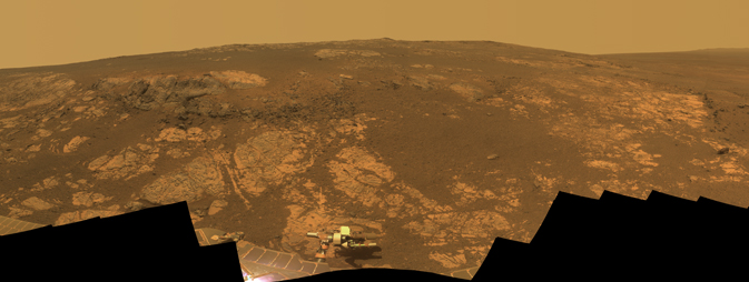 Opportunity’s rover team compiled this image timed with the ninth anniversary of the rover’s Mars. Photo Credit: NASA / JPL 