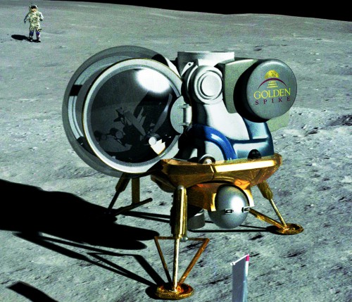 An early conceptual design for a lunar landing craft, envisaged by the Golden Spike Company. With Northrop Grumman's involvement, the start-up company can boast a partnership with the only organization ever to successfully develop and fly a piloted lunar landing vehicle. Image Credit: Golden Spike Company