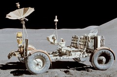 NASA sent three Lunar Roving Vehicles (LRVs) to the surface of the Moon during the Apollo Program. Had history been different, a fourth J-series LRV might today also sit on the surface. Photo Credit: NASA