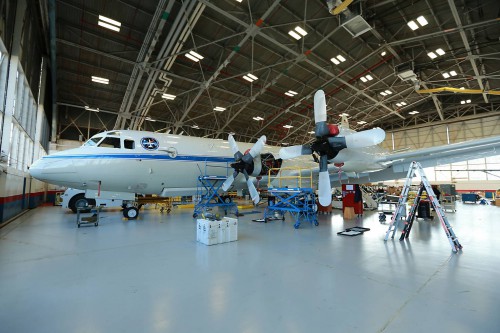 A P-3B turboprop from Wallops Flight Facility in Wallops Island, Va., will fly close to the ground to measure air pollution during the month-long DISCOVER-AQ mission in California's San Joaquin Valley. Photo Credit: NASA Wallops/Patrick Black