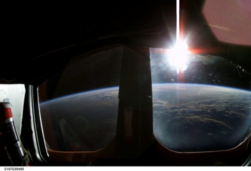 The beauty of Earth was a sight that none of the STS-107 crew ever grew tired. Photographed through Columbia's overhead flight deck windows, this astonishing vista was captured on 22 January, six days after launch. Photo Credit: NASA