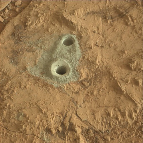 NASA Image of drilled hole that the Mars Science Laboratory rover conducted on the Red Planet. Photo Credit: NASA / JPL / MSSS Posted on AmericaSpace