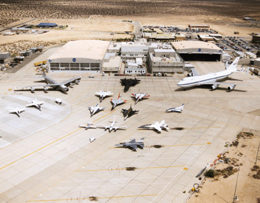 Situated within the historic Edwards Air Force Base in southern California, NASA's Dryden Flight Research Center is illustrative of the close link between the careers of both Hugh Dryden and Neil Armstrong. Photo Credit: NASA