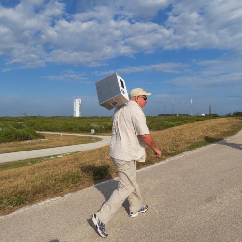 Pedro A. Vasquez snapped this shot of AmericaSpace's Senior Photographer Alan Walters during the lead up to the launch of a ULA Atlas V rocket with its SBIRS GEO 2 payload. Photo Credit: Pedro A. Vasquez