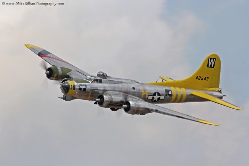 The B-17 "Chuckie" conducts a pass during this weekend's TICO Warbird Air Show. Photo Credit: Mike Killian / Zero G News