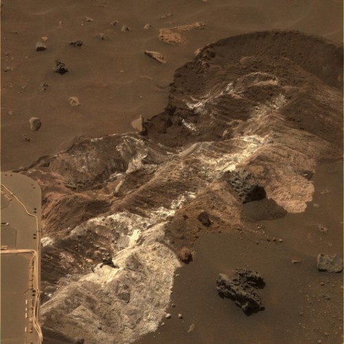 The next direction that NASA might take in terms of searching for life on Mars might not be, 'Follow the water." It might be, 'Follow the salt." Image Credit: NASA / JPL / MSSS