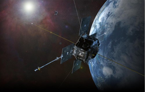 Artist's concept of the Van Allen Probes - formerly known as the Radiation Belt Storm Probes (RBSP) - at work, high above Earth. Image Credit: NASA
