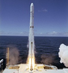 Since March 1999, Sea Launch has staged 35 missions from mobile maritime platform in the Pacific Ocean...and since April 2008 its subsidiary, Land Launch, has completed six successful missions from Baikonur. Photo Credit: Sea Launch