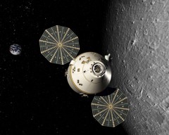 Original plans for Orion envisaged a U.S.-built Service Module, characterized by circular solar arrays. Those have now vanished and a new design has arisen, thanks to ESA's involvement in the program. Image Credit: NASA