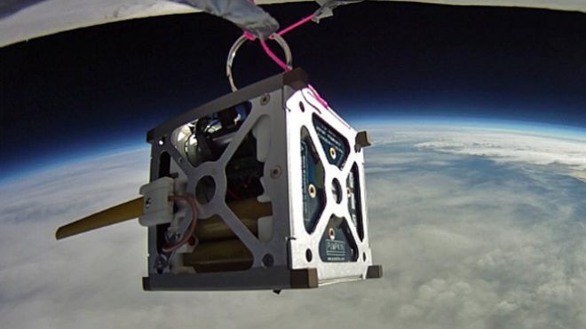 As part of the qualification process, the PhoneSat systems were tested on high-altitude balloon flights. Photo Credit: NASA