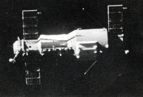Salyut 1, the world's first Earth-orbiting space station, in orbit. This would represent the start of a Soviet and Russian journey in long-duration spaceflight which continues to this day. Photo Credit: Roscosmos