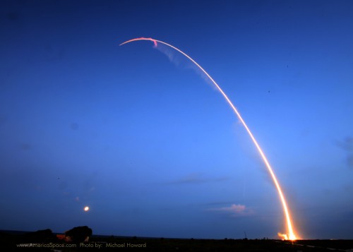A graceful arc of light marks the path that the Delta IV medium took to orbit - returning the launch vehicle to service. Photo Credit: Mike Howard / Cocoa Beach Photography
