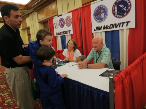 Jim McDivitt inspires the next generation of explorers during Spacefest 2013. Photo Credit: Mark Usciak / AmericaSpace