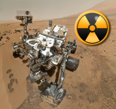 NASA Image of Mars Science Laboratory Curiosity rover with added Radiation Symbol Photo Credit NASA Posted on AmericaSpace