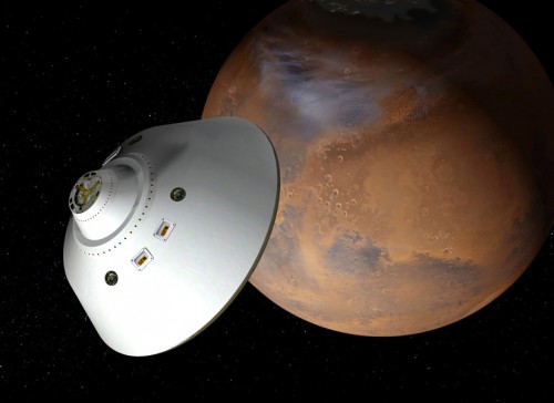 NASA image of Mars Science Laboratory rover Curiosity during cruise phase to Mars posted on AmericaSpace NASA image of Mars Science Laboratory rover Curiosity during cruise phase to Mars posted on AmericaSpace