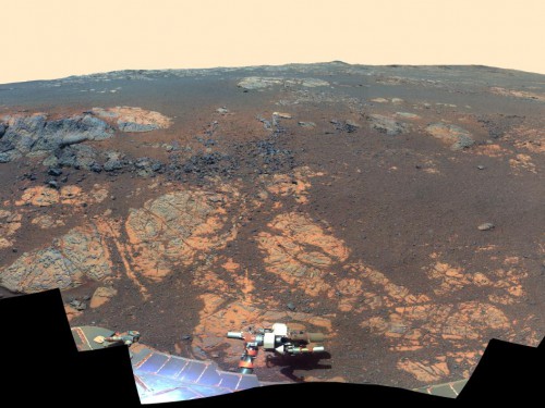NASA’s Mars Exploration Rover Opportunity working in the Matijevic Hill area on Endeavour’s rim Image Credit: NASA/JPL-Caltech/Cornell/Arizona State University