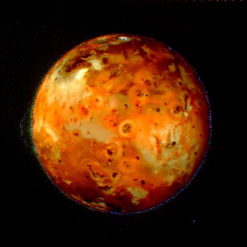 Io's volcanos continually resurface it, so that any impact craters have disappeared. Image Credit: NASA/JPL 