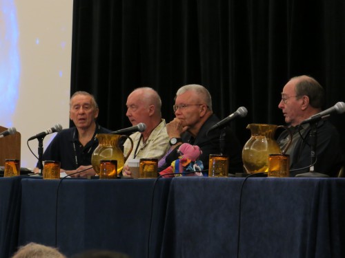 One of the many panel's held at this year's Spacefest. This one included Apollo astronauts (from left-to-right) Walt Cunningham, Jim McDivitt, Fred Haise and Walt Cunningham. Photo Credit: Mark Usciak / AmericaSpace