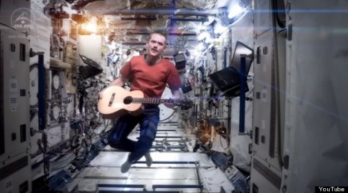Chris Hadfield performs David Bowie's classic hit 'Space Oddity' on the ISS. Photo Credit: Chris Hadfield / YouTube